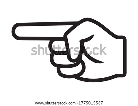 Finger pointing / point hand gesture line art vector icon for apps and websites