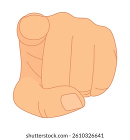 Finger Pointing Sign, You sign, Vector illustration of a hand pointing at you. Cartoon Pointing Finger