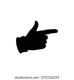 Diseño plano de Vector de icono de silueta apuntando con el dedo.