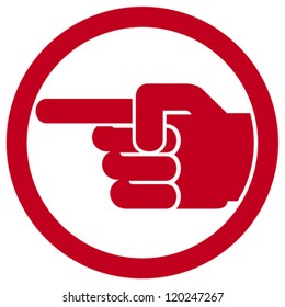 finger pointing symbol 