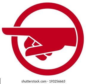 finger pointing symbol 