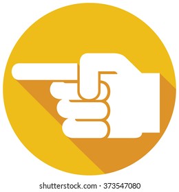 finger pointing symbol flat icon