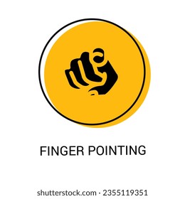 Finger pointing vector. Finger pointing icon illustration on white background. Stock vector.