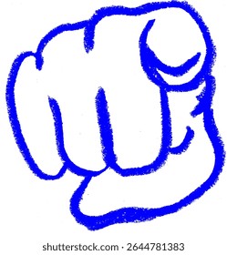Finger Pointing At You Hand Gesture Icon Crayon Chalk Drawing Vector