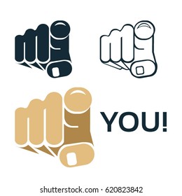 Finger pointing at you - vector
