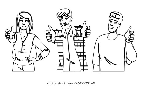 finger pointing at you vector. accusion blame, direction indicion, tention focus finger pointing at you character. people black line pencil drawing illustration