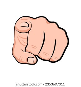 Dedo apuntando hacia el vector. Te necesitamos gesto de mano
