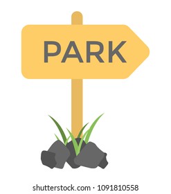 
A finger post with park navigation sign
