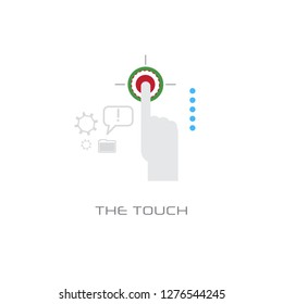 finger press click select gesture touch screen concept line style isolated