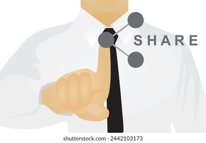 Finger press share icon. vector