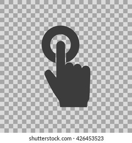 finger presses the button
