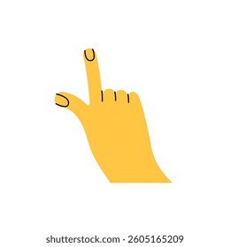 The finger presses on something. Hand gesture. Color trendy vector illustration