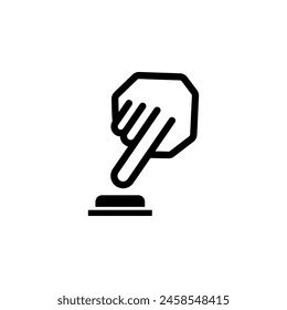 Finger Pressing Button, Push Button flat vector icon. Simple solid symbol isolated on white background. Finger Pressing Button, Push Button sign design template for web and mobile UI element