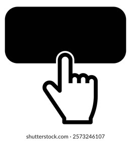 Finger pressing a button, Vector illustration