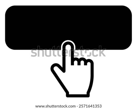 Finger pressing a button, Vector illustration