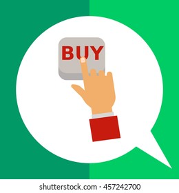 Finger pressing Buy button