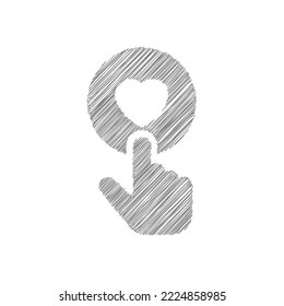 Icono del vector del botón de donar gris pulsando dedo