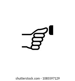Finger Pressing Door Bell. Flat Vector Icon. Simple black symbol on white background