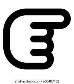 Finger Pressing Line Vector Icon
