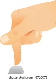 Finger pressing on button