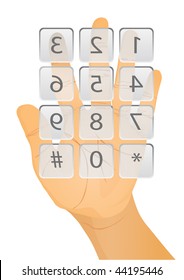 Finger pressing on button. Vector illustration