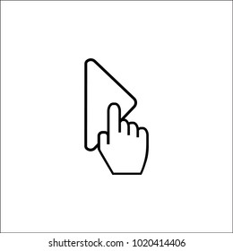 Finger pressing play button icon illustration isolated vector sign symbol