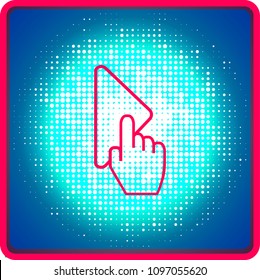 Symbol für die Drucktaste mit Fingerdruck, einzelne Vektorsymbol