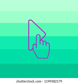 Finger pressing play button icon illustration isolated vector sign symbol