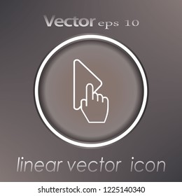 Finger pressing play button icon illustration isolated vector sign symbol