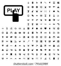 Finger pressing play button icon illustration isolated vector sign symbol. editable casino icons vector set.
