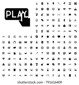 Finger pressing play button icon illustration isolated vector sign symbol. editable casino icons vector set.