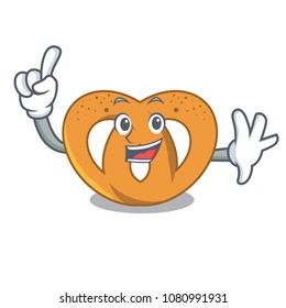 Finger pretzel mascot cartoon style