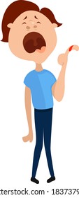 Finger prick, illustration, vector on white background
