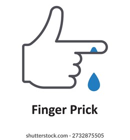 Finger Prick Vektorsymbol, das leicht geändert oder bearbeitet werden kann

