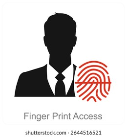Finger Print Access vector icon concept design