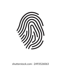 Finger print black and color icon mark human security vector design.
