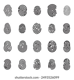 Finger print black and color icon mark human security vector design.