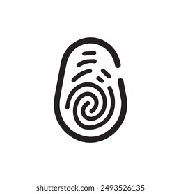 Finger print black and color icon mark human security vector design.