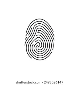 Finger print black and color icon mark human security vector design.