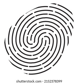 Ilustración del icono del vector negro de impresión de dedo aislada en fondo blanco. Icono de bloqueo de digitalización de huellas digitales.