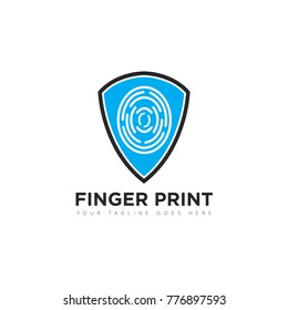Finger print concept logo, icon, symbol, design template