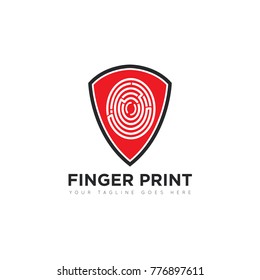 Finger print concept logo, icon, symbol, design template