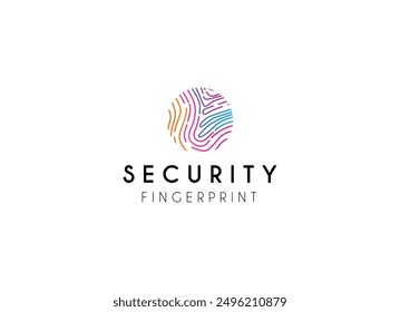 Fingerabdruck Cyber Security Logo Design. Design-Vorlage für Technologielogo.