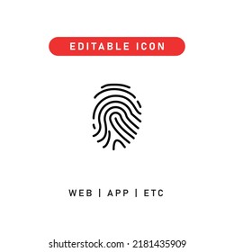 finger print editable stroke icon, outline icon for web, app, presentation, etc