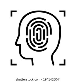 finger print and face id line icon vector. finger print and face id sign. isolated contour symbol black illustration