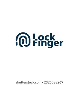 finger print fingerprint lock security safe logo vector illustration icon