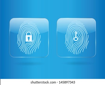 Finger print glass button