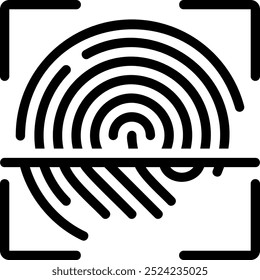 finger print glyph icon illustration vector