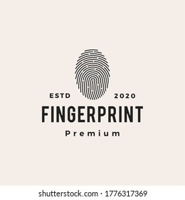 finger print hipster vintage logo vector icon illustration