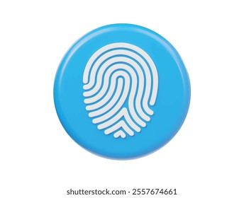 Finger print icon 3d rendering